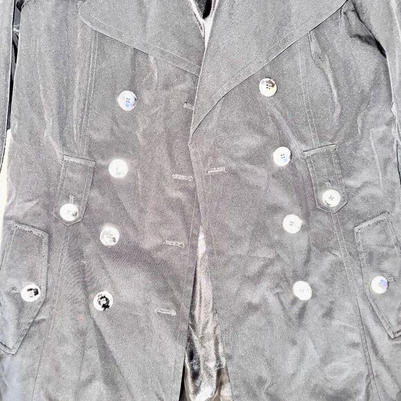 Calvin Klein Women's Double Breasted Black Button Trench Coat Jacket Size Small - Picture 10 of 15